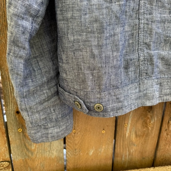 JNY Women's Blue Linen Button Up Jacket Top Size Large - Picture 11 of 12